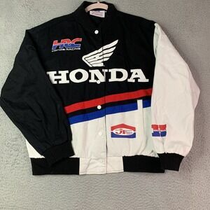 Women's L Honda JT Racing Speed Black HRC White Jacket Casual Motorcycle